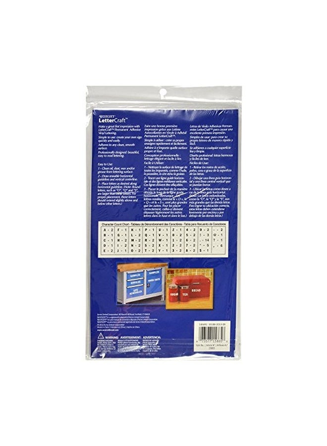 ويست كوت طقم حروف من الفينيل الدائم ليتل كرافت فونت أبيض - Image 3