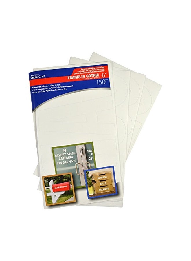 ويست كوت طقم حروف من الفينيل الدائم ليتل كرافت فونت أبيض - Image 4