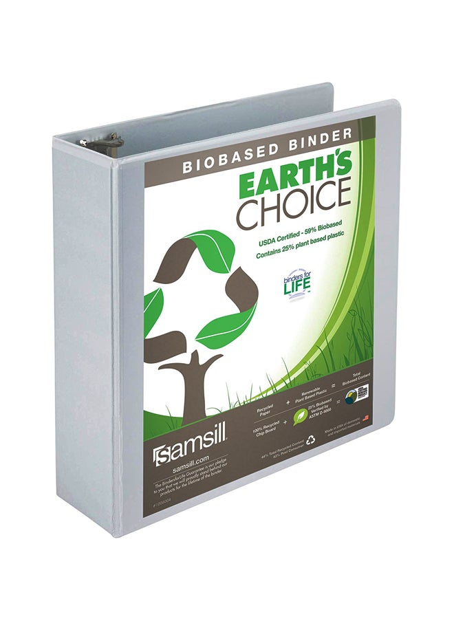 سامسيل مجلد بحلقة على شكل حرف D قائم على أساس بيولوجي أبيض - Image 1