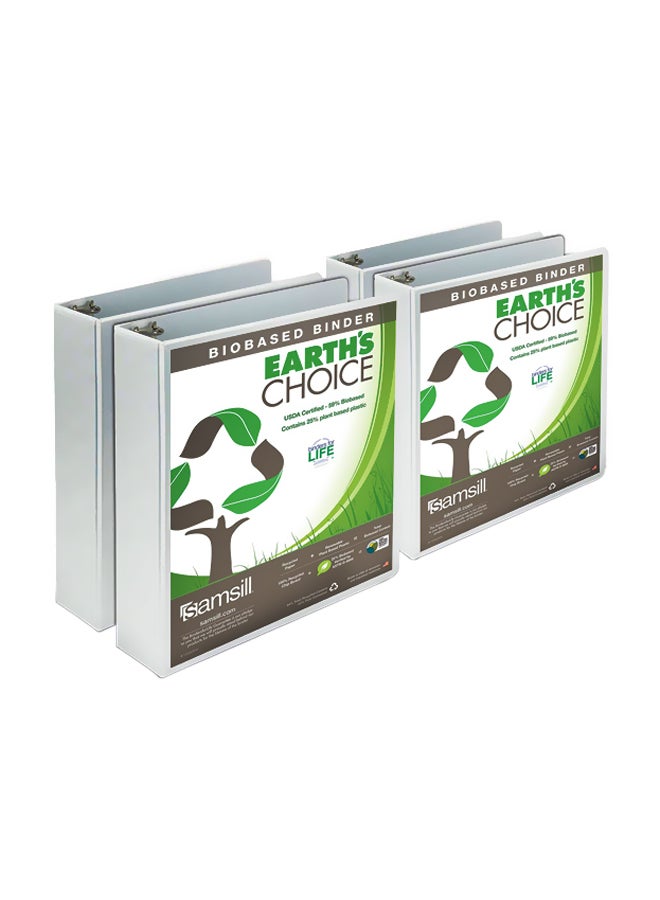 Samsill Biobased 3 Ring View Binder White  - Image 1