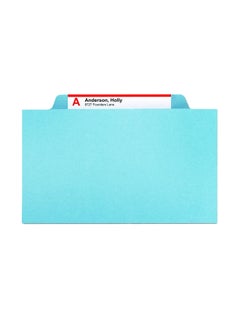 Smead 10-Piece Classification File Folder With SafeSHIELD Fastener Blue/Brown  - Image 1