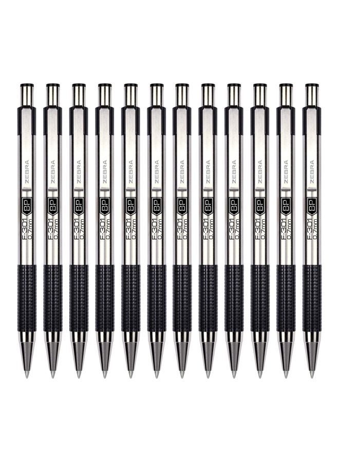 Retractable Ballpoint Pen Silver/Black - v1552750728/N22090805A_1