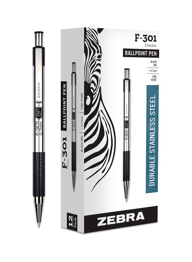 Retractable Ballpoint Pen Silver/Black - v1552750728/N22090805A_2