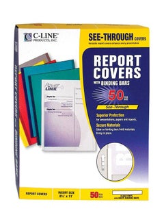 C-Line 50-Piece Report Cover With Binding Bar Set Clear  - Image 1
