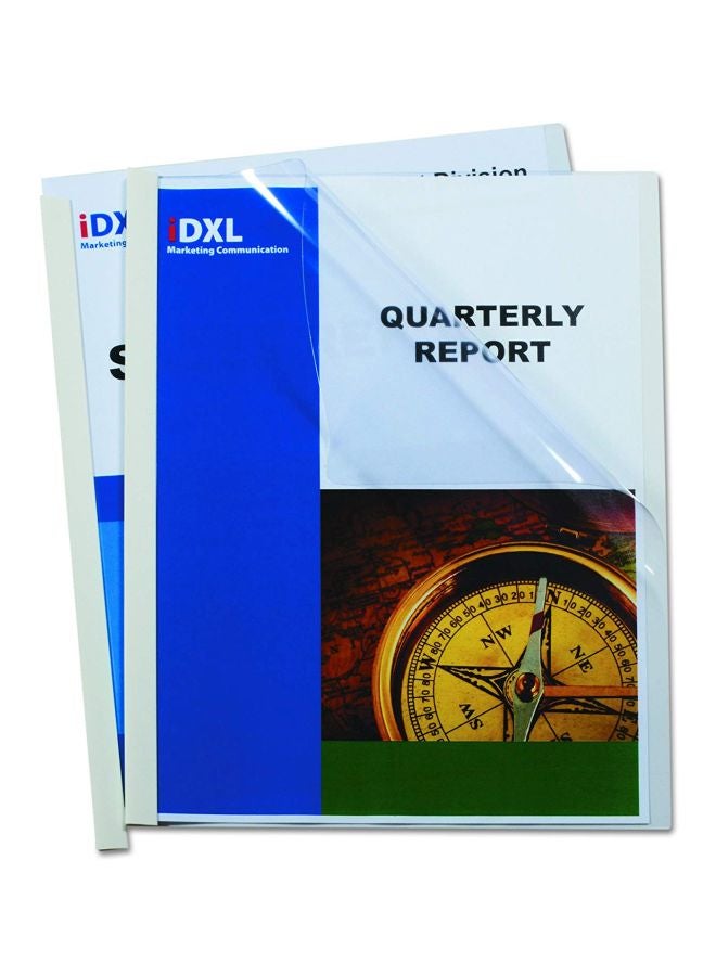 C-Line - 50-Piece Report Cover With Binding Bar Set Clear - Image 1