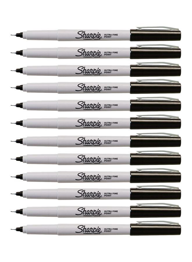 Sharpie 12-Piece Ultra Fine Permanent Marker White/Black  - Image 1
