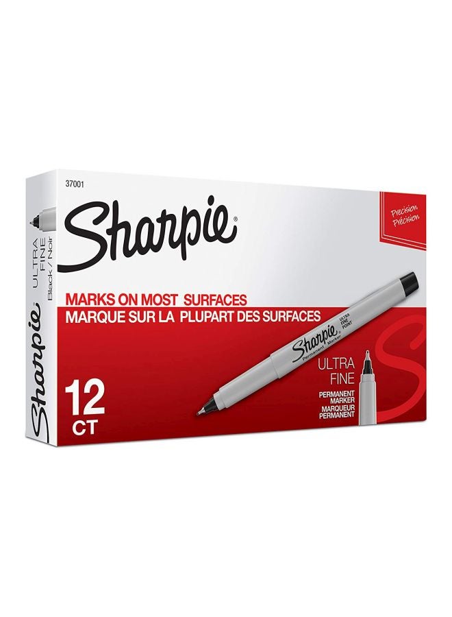 Sharpie 12-Piece Ultra Fine Permanent Marker White/Black  - Image 3