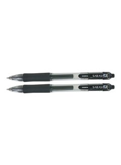 Zebra Pen 2-Piece Sarasa Retractable Gel-Ink Pen Black/Clear 