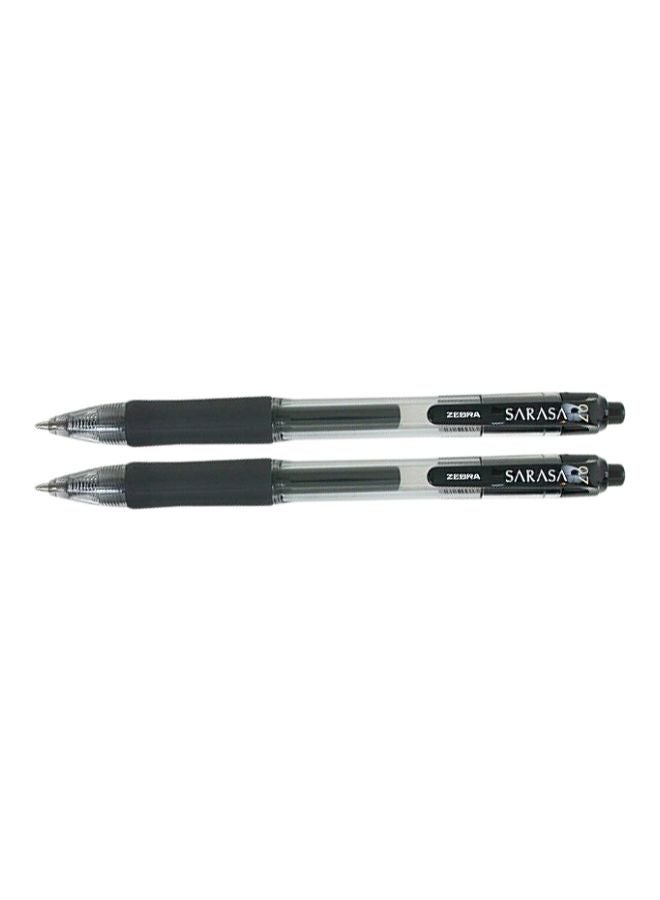 Zebra Pen - 2-Piece Sarasa Retractable Gel-Ink Pen Black/Clear - Image 1