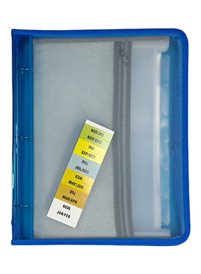 C-Line 13-Pocket Expanding File With Zipper Blue/Clear  - Image 1