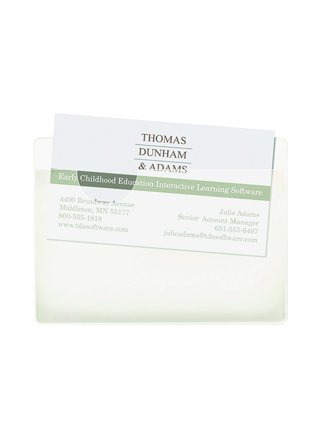 Smead 100-Piece Self-Adhesive Pocket Business Card Holder Clear - Image 1