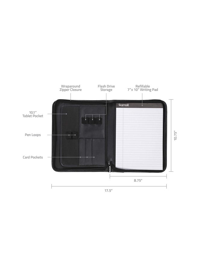 Samsill - Business Portfolio With Secure Zippered Closure Black - Image 1