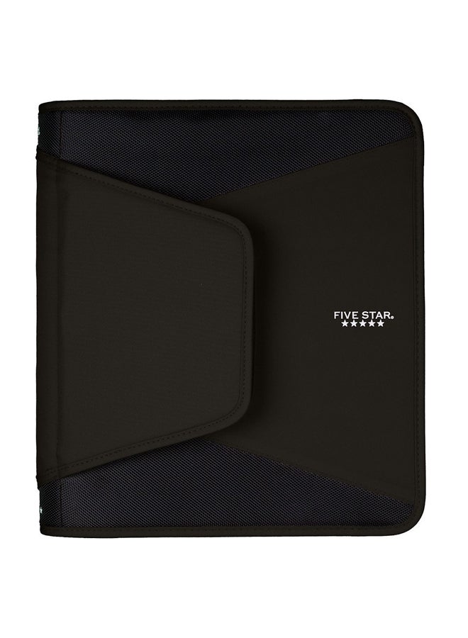 Five Star 3-Pocket Expanding File Zipper Binder Black/Blue - Image 1