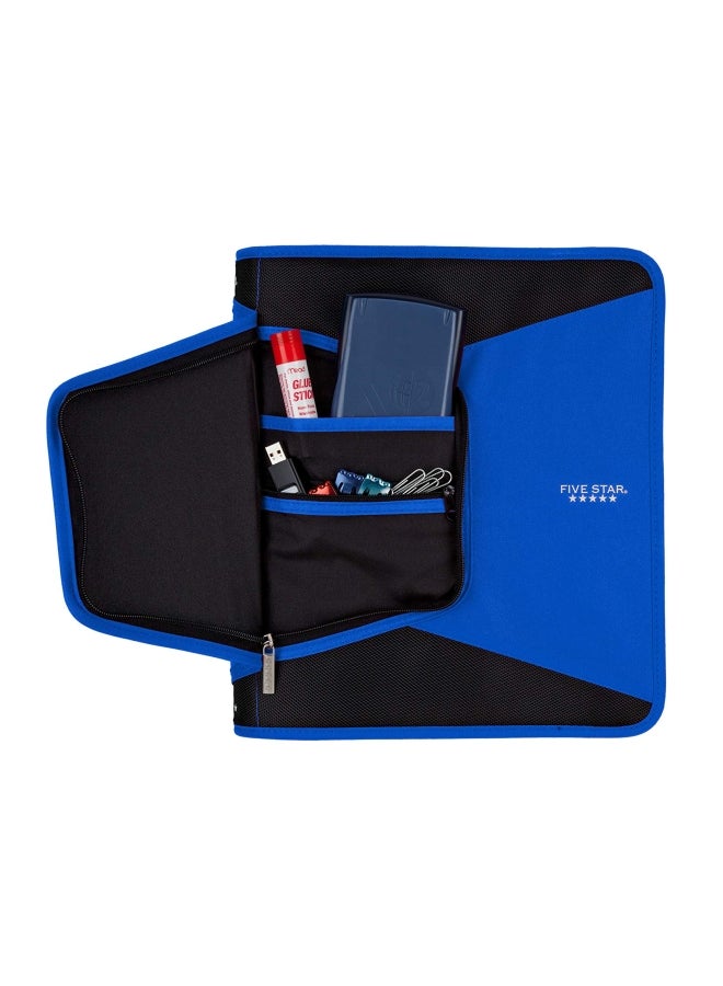 Five Star 3-Pocket Expanding File Zipper Binder Black/Blue - Image 4