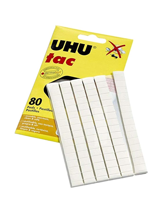 UHU 80-Piece Tac Removable And Reusable Glue Pads Yellow/Red/Black  - Image 1