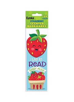 EUREKA 24-Piece Scratch And Sniff Strawberry Scented Bookmark Red/Blue/White  - Image 3