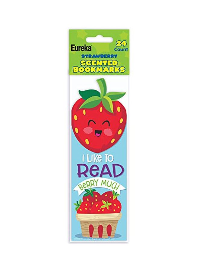 إيوريكا طقم علامات مرجعية برائحة الفراولة أخدشها لتشم رائحتها مكون من 24 قطعة أحمر/ أزرق/ أبيض - Image 3