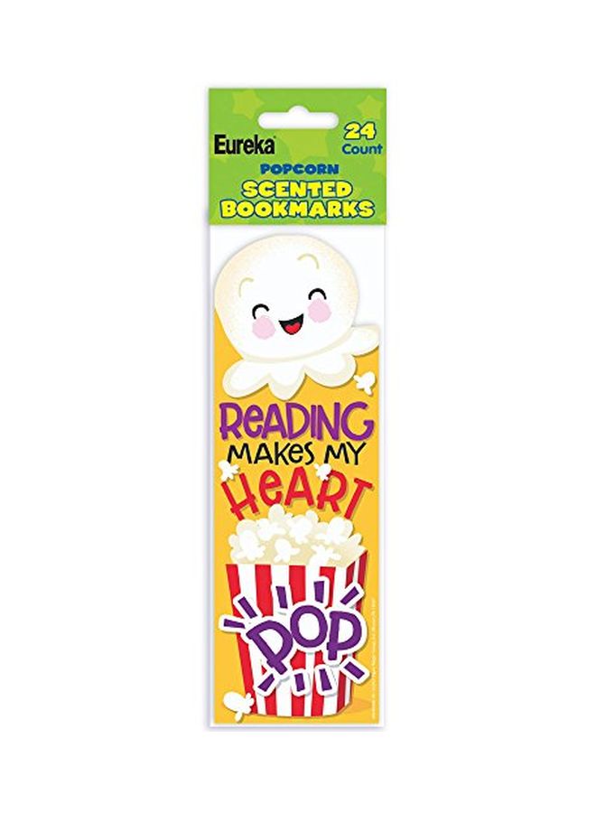 EUREKA 24-Piece Scratch And Sniff Popcorn Scented Bookmark Yellow/White/Red - Image 3