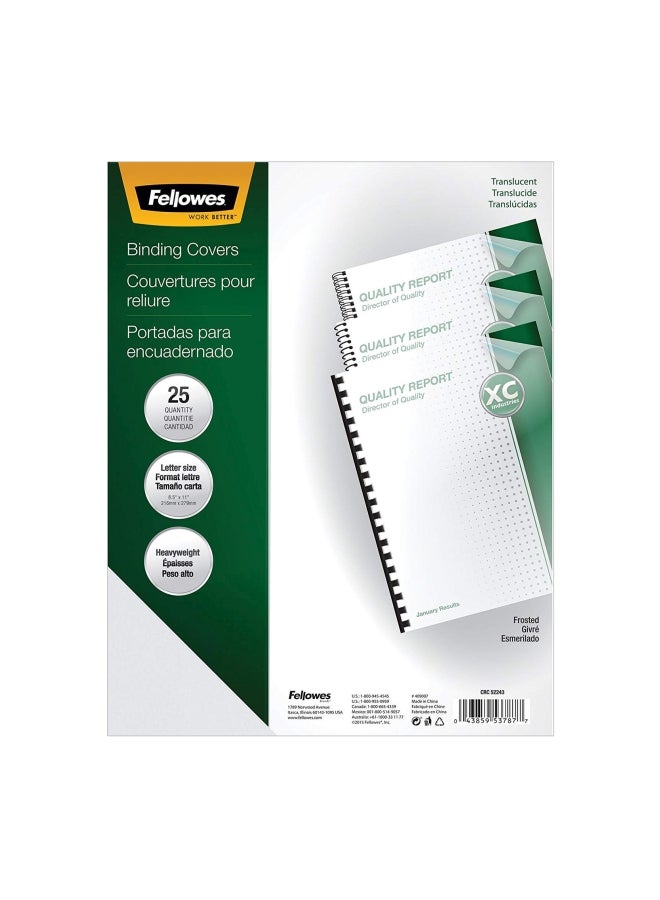 Fellowes - 25-Pack Frost Binding Presentation Covers Green/White/Yellow - Image 1