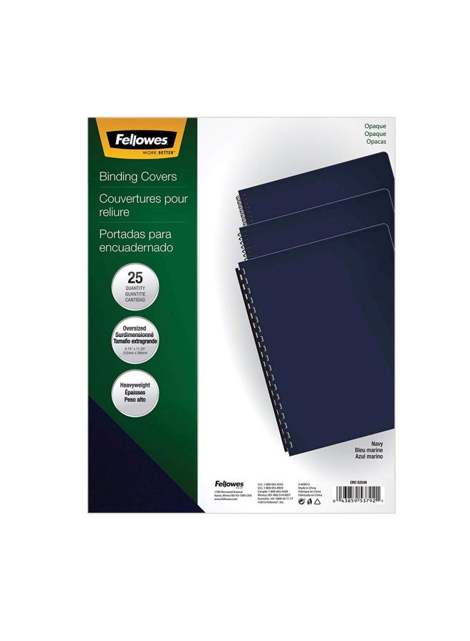 Fellowes 25-Pack Frost Presentation Covers Navy Blue  - Image 1