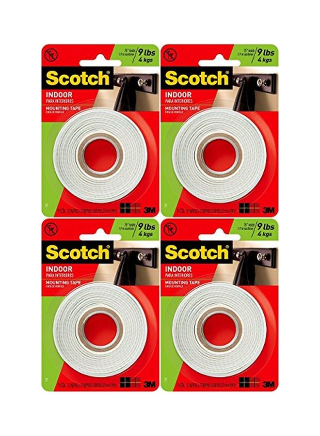 Scotch  4-Piece Indoor Mounting Tape White