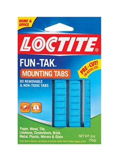80-Piece Fun-Tak Removable Mounting Tab Set Blue