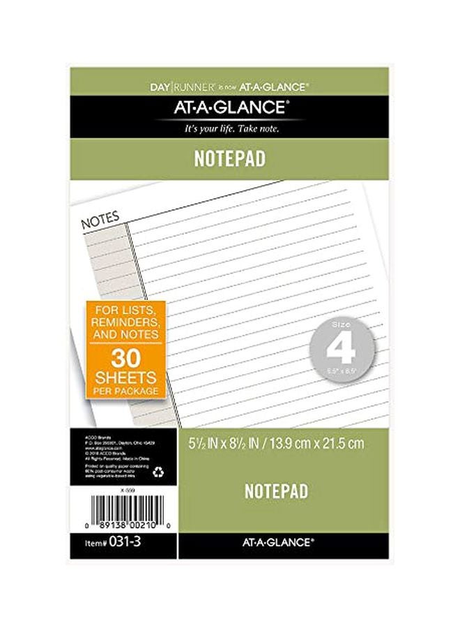 AT-A-GLANCE 30-Sheets Notepad Refill White/Grey  - Image 1