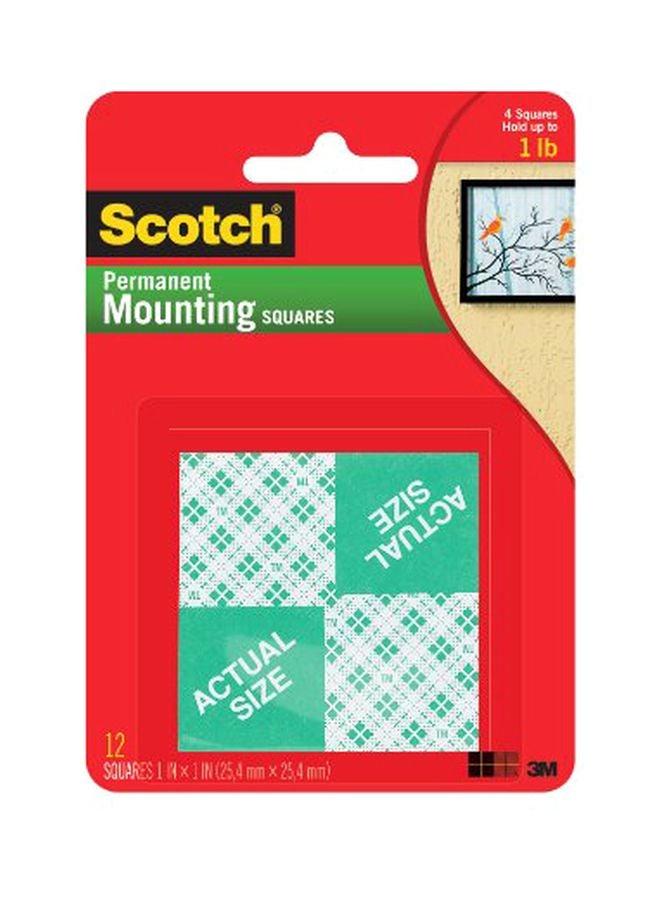 Scotch  24-Piece Indoor Mounting Square Set White 