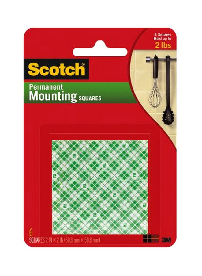 Scotch  6-Piece Indoor Mounting Square Set White 