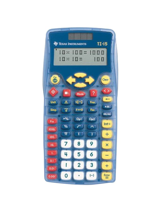TEXAS INSTRUMENTS Explorer Elementary Calculator Blue/Yellow  - Image 1