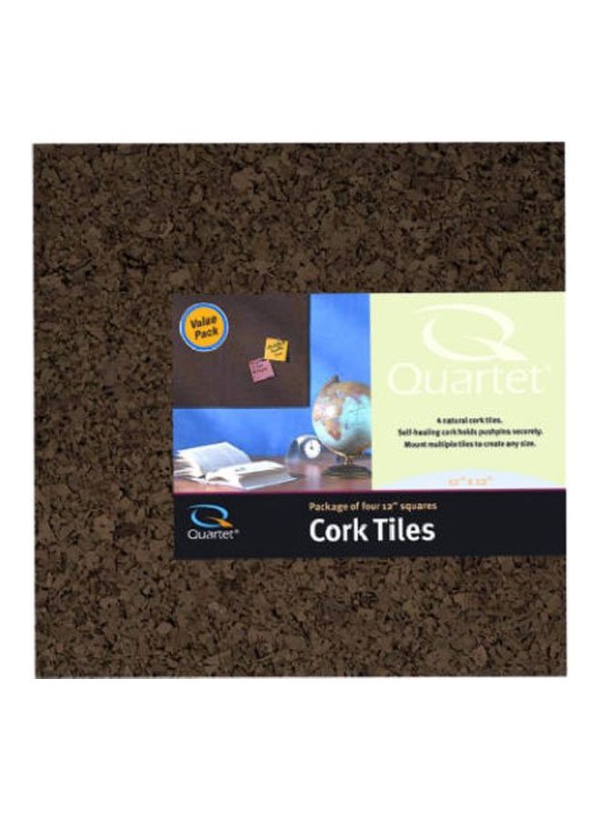 كورتيت مجموعة مكوّنة من 4 لوحات جدارية صغيرة لنشر الإعلانات والبيانات بني - Image 2