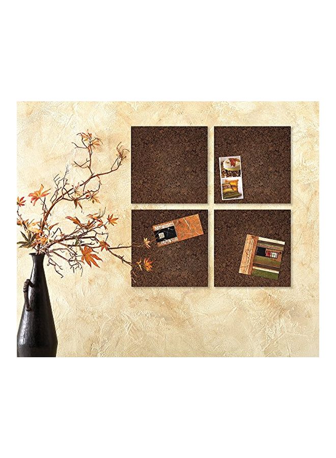 كورتيت مجموعة مكوّنة من 4 لوحات جدارية صغيرة لنشر الإعلانات والبيانات بني - Image 3