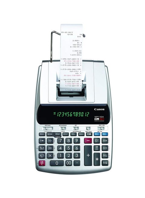 MP11DX-2 Desktop Printing Calculator With Currency Conversion, Clock And Calendar Silver/Black/Grey