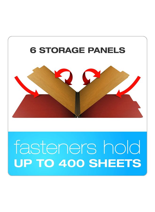 Pendaflex 10-Piece Top Tab Classification Folder Brick Red/Brown  - Image 2
