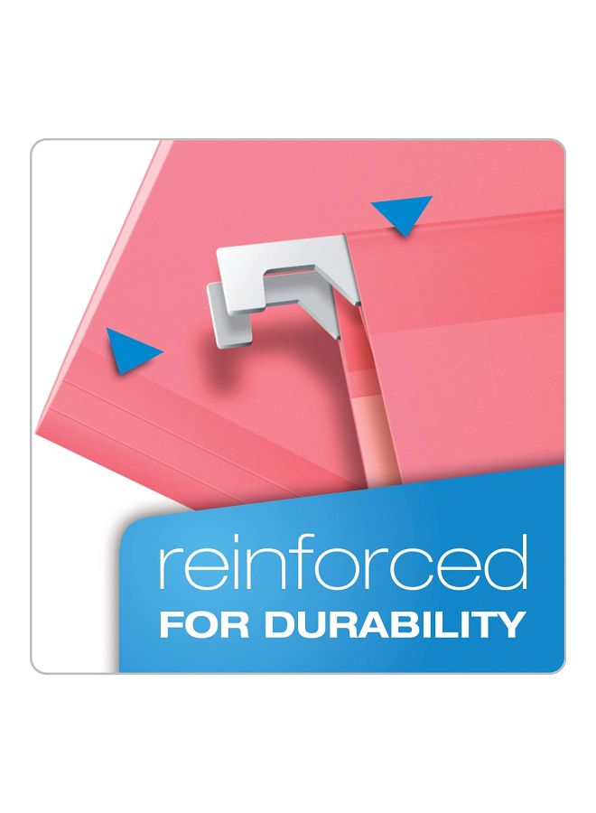 Pendaflex 25-Piece Reinforced Hanging File Folders Pink - Image 2