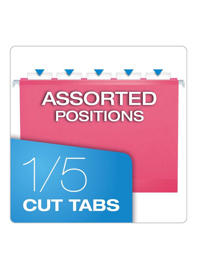 Pendaflex 25-Piece Reinforced Hanging File Folders Pink - Image 3