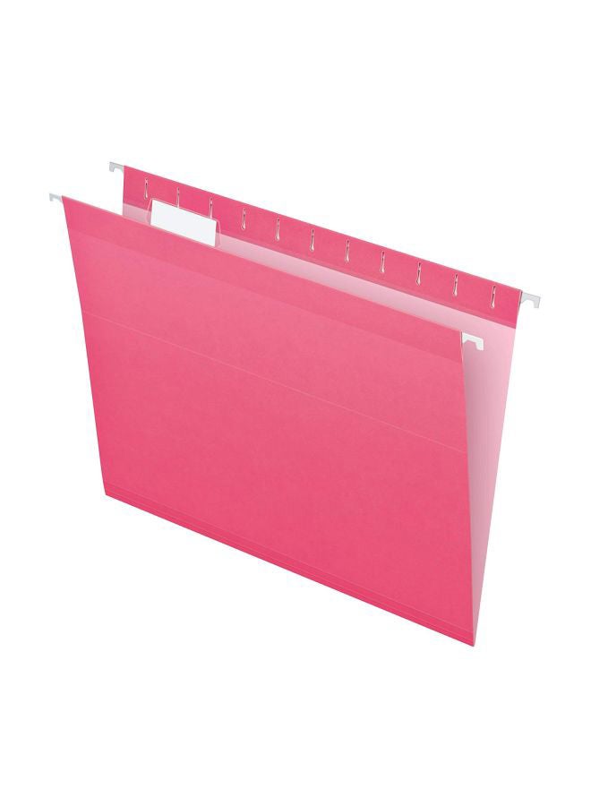Pendaflex 25-Piece Reinforced Hanging File Folders Pink - Image 1