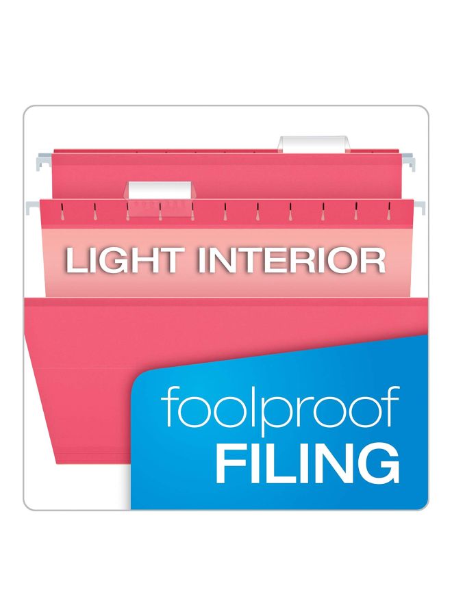 Pendaflex 25-Piece Reinforced Hanging File Folders Pink - Image 4