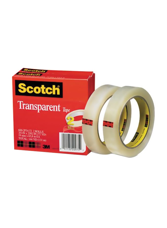 سكوتش قطعتان من بكرة شريط لاصق شفاف شفاف - Image 1