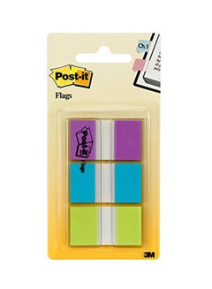 Post It 60-Piece Bookmark Flag With Dispenser Purple/Blue/Green 