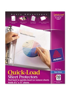 AVERY 50-Piece Sheet Protector Set Purple/White 
