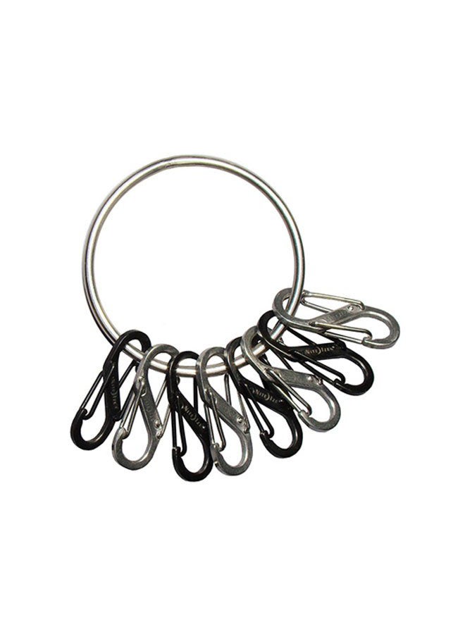 NITE IZE 8-Key BigRing Key Chain Holder Silver/Black - Image 1