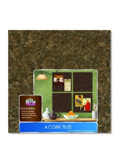 The Board Dudes 4- Piece Dark Cork Tiles Set Brown  - Image 4