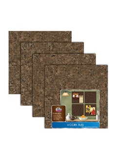 The Board Dudes 4- Piece Dark Cork Tiles Set Brown  - Image 2