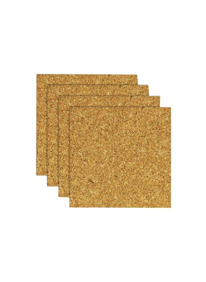 The Board Dudes 4- Piece Cork Tile Set Brown - Image 1