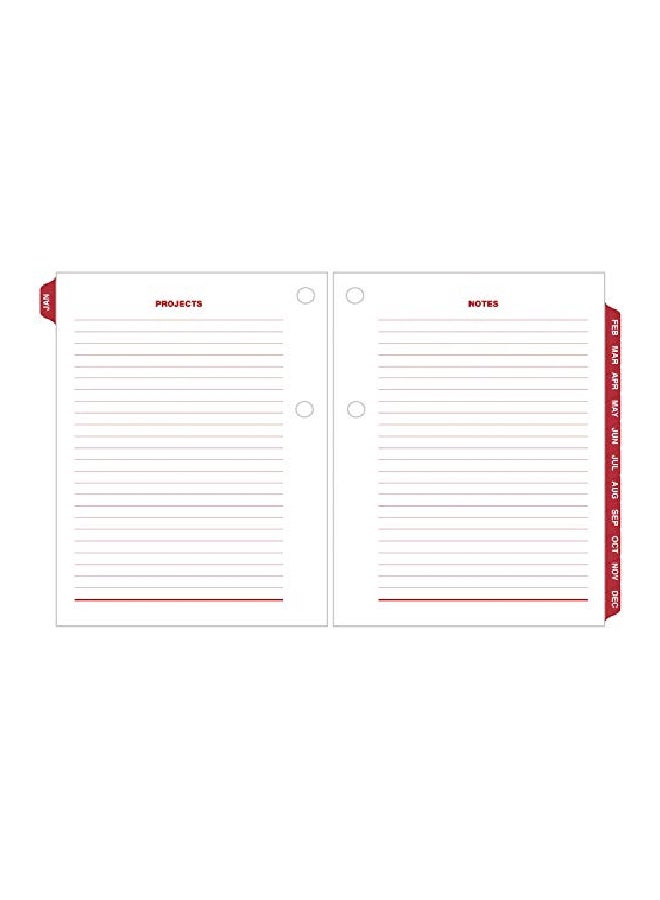 AT-A-GLANCE - 2019 Daily Desk Pocket Size Calendar Refill White/Red - Image 1