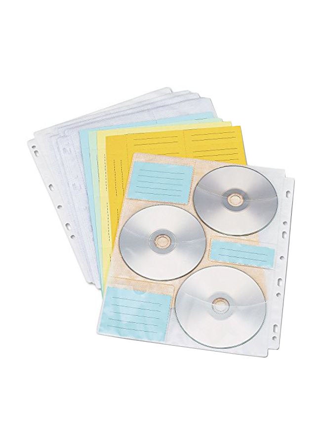 Innovera 10-Piece Two Sided CD/DVD Pages Three-Ring Binder Multicolour 