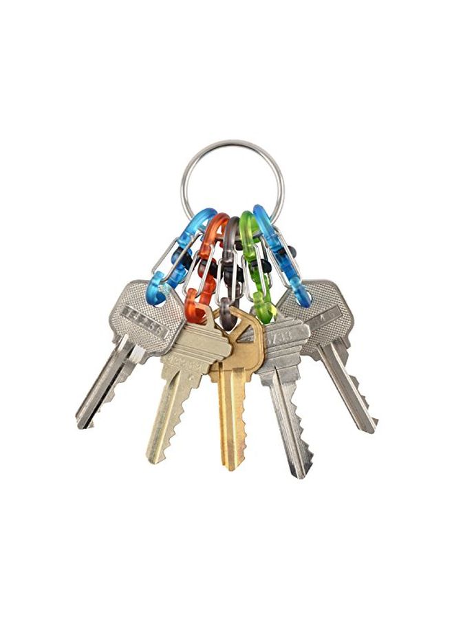 NITE IZE Stainless Steel Keyring With Locker 5 S-Biner Micro Lock Red/Blue/Silver - Image 2