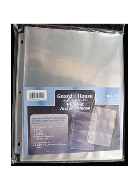 10-Piece 3-Ring Binder Sheet Set Clear