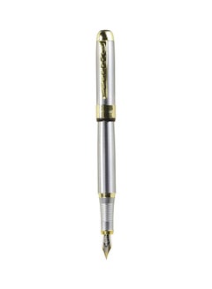 JINHAO Stainless Steel Gold Trim Fountain Pen Silver/Gold 